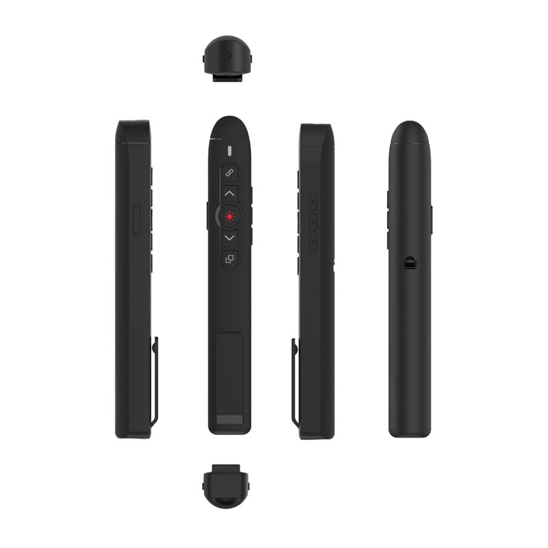 Wireless Presentation Clicker: Black, 100M Range, Bright Red Point - Built-in Gyroscope, Rechargeable Presenter Remote for Business Meetings, Classroom Lessons & Office Presentations - Image 2