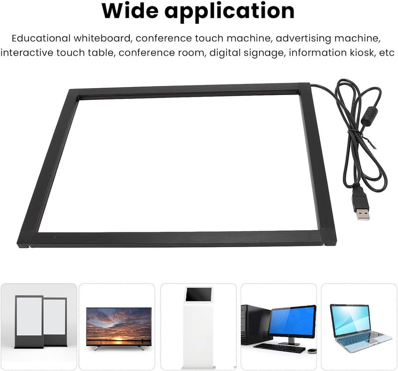 Bewinner Infrared Touch Frame, Interactive IR Touch Overlay Panel for Education, Digital Signage with USB Interface,Aluminum Alloy Touch Screen Overlay (23.6 inch) - Image 5