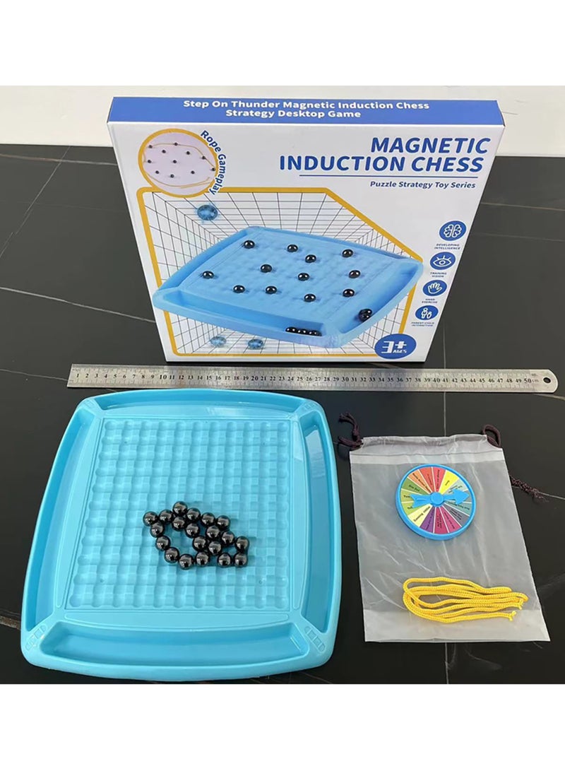 Magnetic Chess Game Set, Magnet Game with Punishment Wheel, Magnetic Chess Game Stones, Magnetic Chess Board Game Set, Fun Family Magnet Chess Board Game for Kids Adult  - Image 5