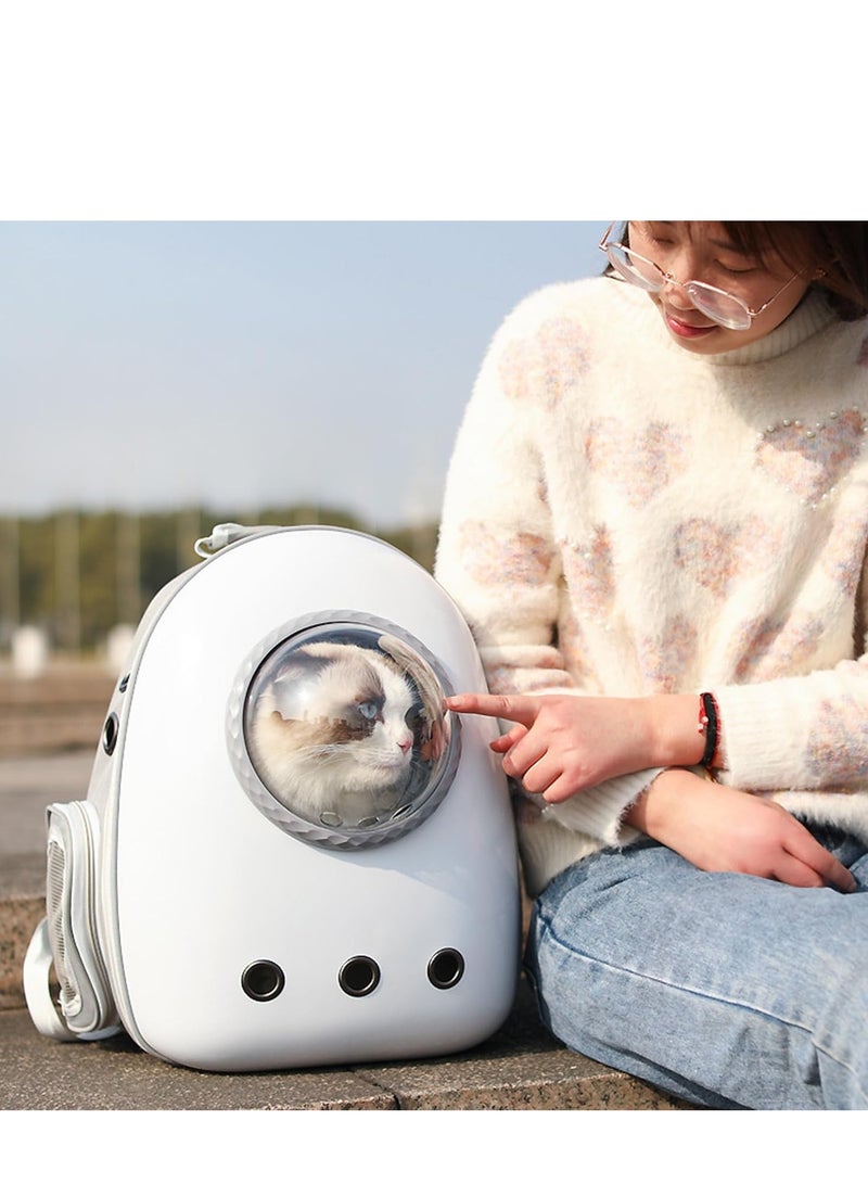 حقيبة ظهر كبسولة للحيوانات الأليفة - حاملة للقطط والجرو والكلاب صغيرة إلى متوسطة الحجم، قابلة للتنفس، مقاومة للحرارة، معتمدة من شركات الطيران للسفر والمشي لمسافات طويلة والمشي، حقيبة ظهر مريحة للحيوانات الأليفة، حاملة حيوانات أليفة محمولة، حقيبة ظهر شفافة للحيوانات الأليفة للمغامرات الخارجية، حيوانات أليفة مناسبة للسفر الناقل للقطط والكلاب - Image 2