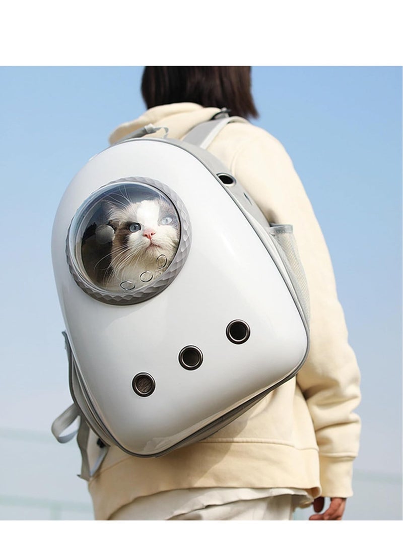 حقيبة ظهر كبسولة للحيوانات الأليفة - حاملة للقطط والجرو والكلاب صغيرة إلى متوسطة الحجم، قابلة للتنفس، مقاومة للحرارة، معتمدة من شركات الطيران للسفر والمشي لمسافات طويلة والمشي، حقيبة ظهر مريحة للحيوانات الأليفة، حاملة حيوانات أليفة محمولة، حقيبة ظهر شفافة للحيوانات الأليفة للمغامرات الخارجية، حيوانات أليفة مناسبة للسفر الناقل للقطط والكلاب - Image 5