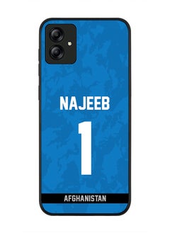 Rugged Black Edge Case for Samsung Galaxy A04, Slim fit Soft Case Flexible thin Cover - Player Name - Najibullah Zadran, Jersey Number- 1
