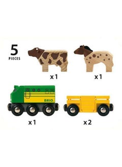 Brio BRIO World 33404 - Farm Train | 5-Piece Wooden Toy Train Set for Kids | Ideal for Ages 3 & Up | Certified Sustainable Materials  - Image 5
