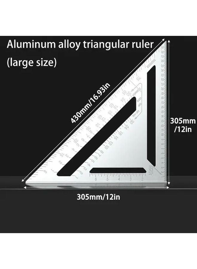 Large Size Aluminum Alloy Triangular Ruler High Precision Woodworking Tool - Image 1