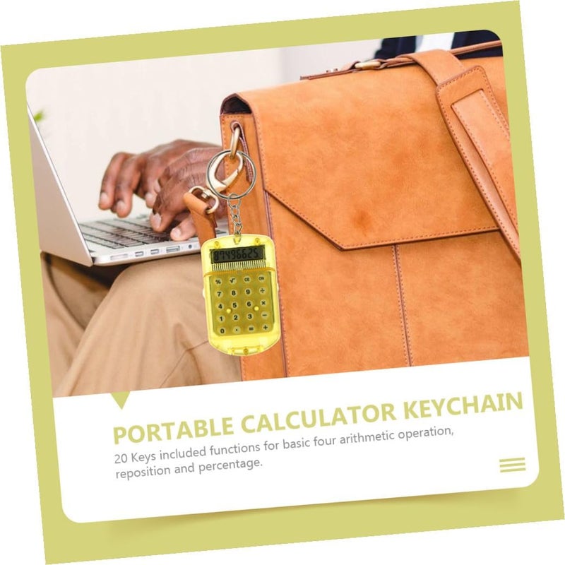 4pcs Mini Electronic Calculators with Keyrings Portable Pocket LCD Display Compact Calculator Keychain for Students Home Office Use - Image 5