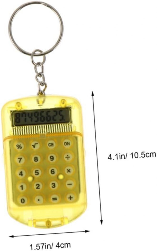 4pcs Mini Electronic Calculators with Keyrings Portable Pocket LCD Display Compact Calculator Keychain for Students Home Office Use - Image 2