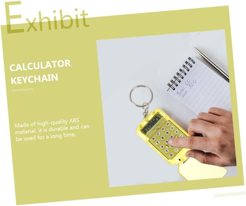 4pcs Mini Electronic Calculators with Keyrings Portable Pocket LCD Display Compact Calculator Keychain for Students Home Office Use - Image 3