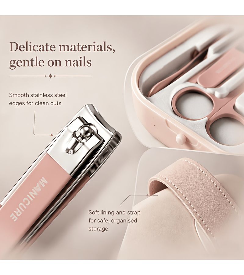 Pink Gift Box Nail Kit With Mirror Portable Nail Clipper Set Professional Toenail And Nail Care Tools For Women Ideal For Home Travel Use Birthday And Holiday Gifting - Image 5