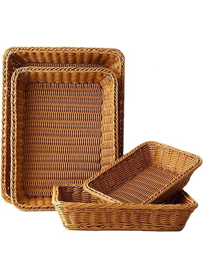 Durable Wicker Food Basket – Rectangular Storage for Fruits, Vegetables, Bread & Snacks – Ideal for Home & Kitchen Use - Image 1