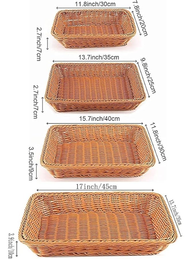 Durable Wicker Food Basket – Rectangular Storage for Fruits, Vegetables, Bread & Snacks – Ideal for Home & Kitchen Use - Image 2