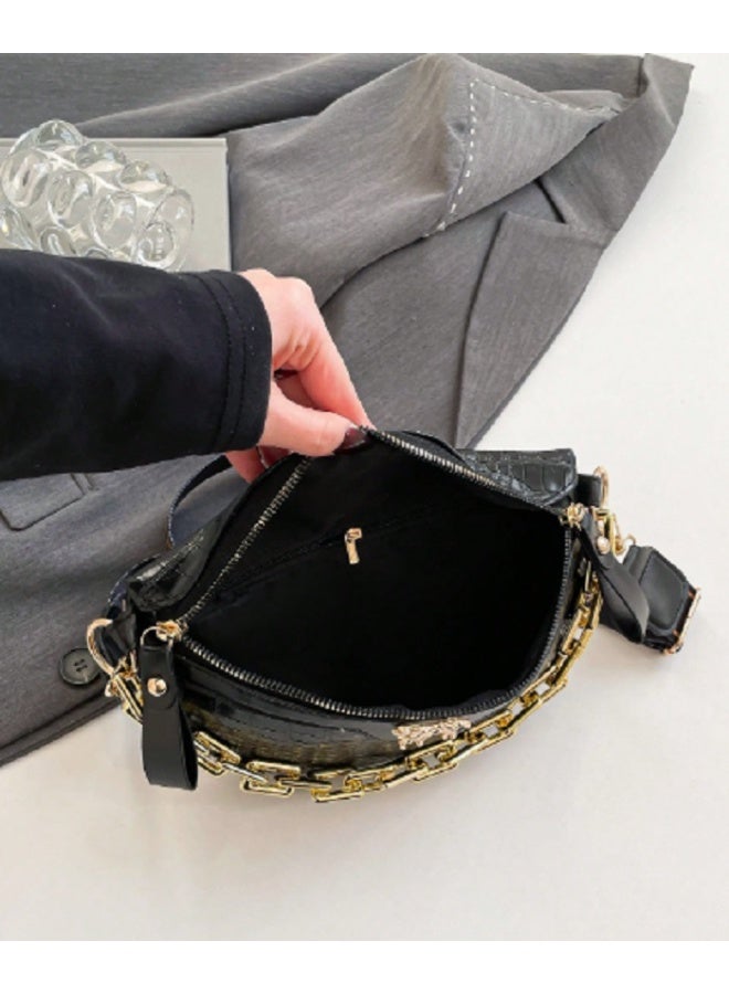 Shein SHEIN Fashionable Cute Small Horse & Crocodile Print Fanny Pack Chest Bag, Super For Women - Image 3