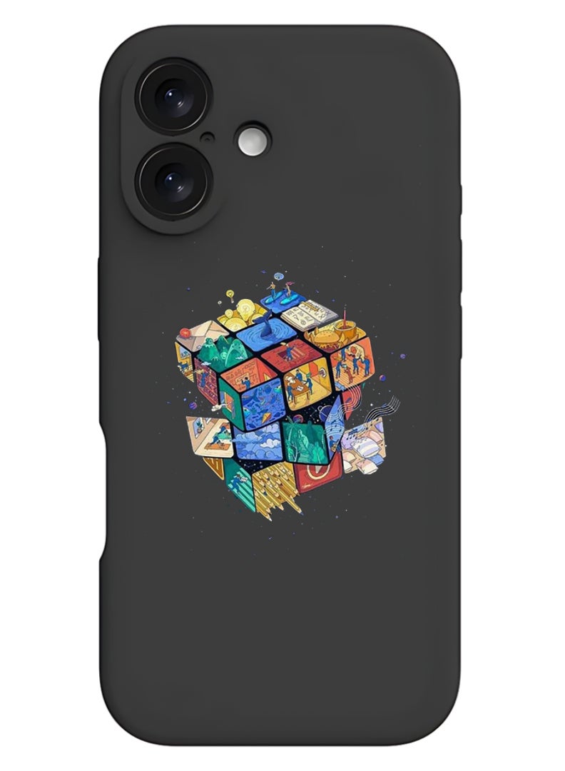 Theodor Protective Slim Fit Case Liquid Silicone Cover with Full Body Protection Anti-Scratch Shockproof Case For Apple iPhone 17 (Black) Cube - Image 1