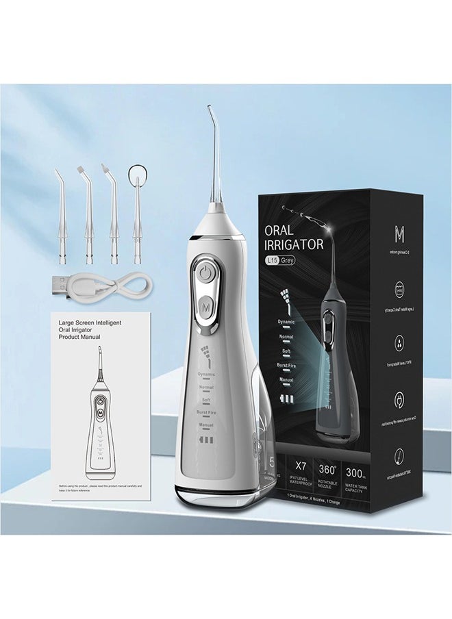 NKX - USB Rechargeable Ultimate Handheld Tooth Beautifier & Calculus Removal Water Flosser with 4 Nozzles - Image 1