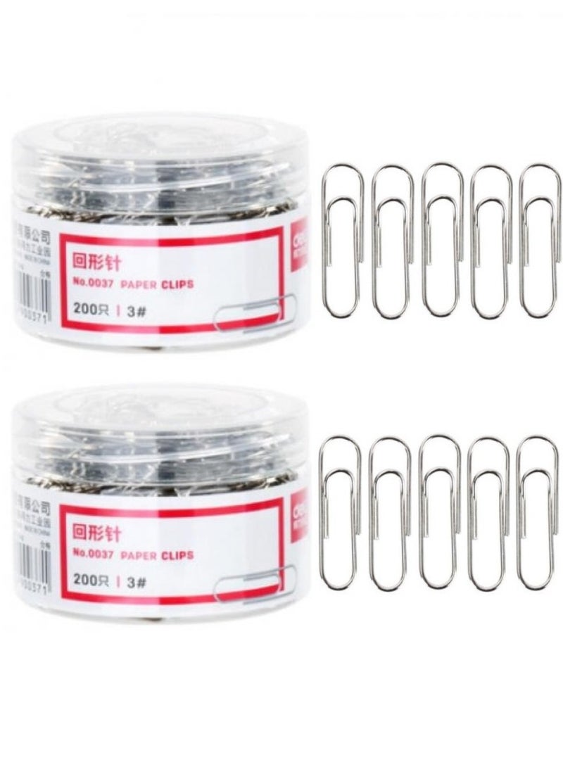 ديلي عبوة من 400 مشبك ورق معدني صغير مقاس 1.2 بوصة (29 مم) - علبة حامل مشبك ورق صغير مطلي بالنيكل للمكتب والمدرسة والملفات والمستندات (فضي) - Image 1