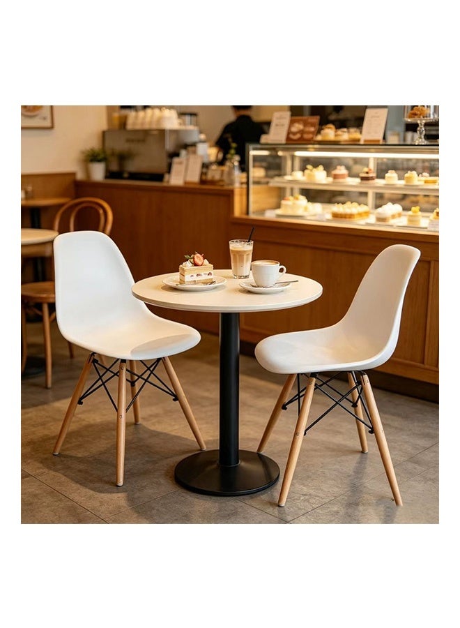 JCB CHIC طقم من كرسيي طعام من تصميم إيمز، كراسي بلاستيكية عصرية بأرجل خشبية، كرسي استرخاء، كرسي مقهى، كرسي جانبي، كرسي مكتب، كراسي تزيينية للمطبخ وغرفة الطعام وغرفة المعيشة وغرفة النوم - Image 1