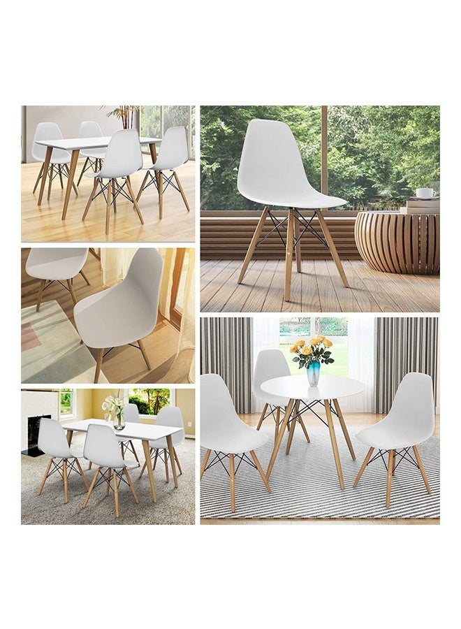 JCB CHIC طقم من كرسيي طعام من تصميم إيمز، كراسي بلاستيكية عصرية بأرجل خشبية، كرسي استرخاء، كرسي مقهى، كرسي جانبي، كرسي مكتب، كراسي تزيينية للمطبخ وغرفة الطعام وغرفة المعيشة وغرفة النوم - Image 5