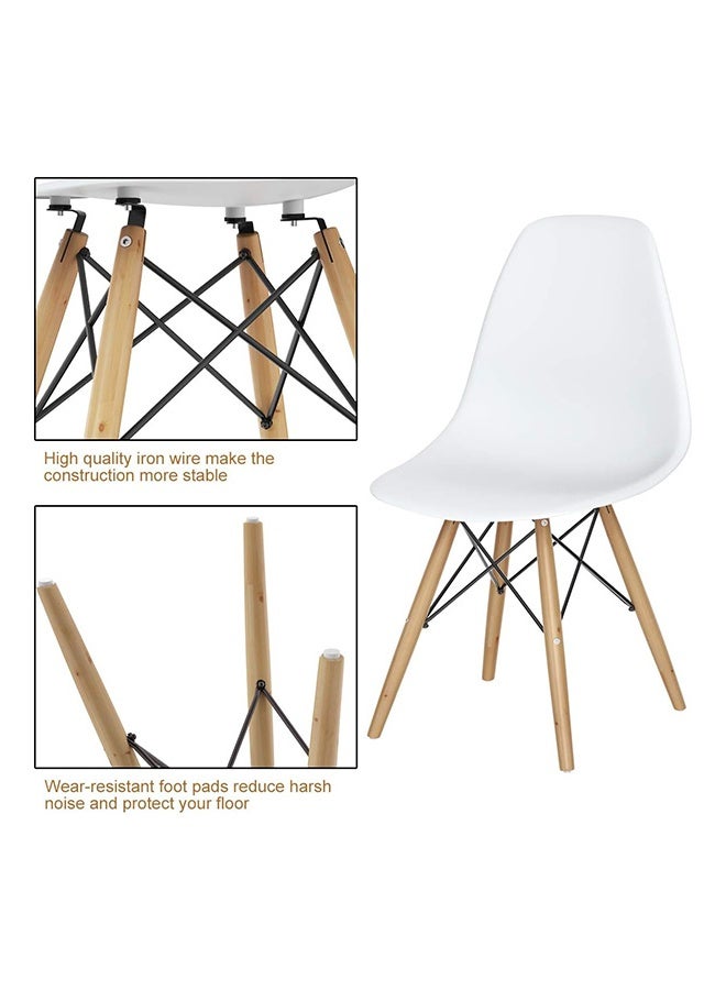JCB CHIC طقم من كرسيي طعام من تصميم إيمز، كراسي بلاستيكية عصرية بأرجل خشبية، كرسي استرخاء، كرسي مقهى، كرسي جانبي، كرسي مكتب، كراسي تزيينية للمطبخ وغرفة الطعام وغرفة المعيشة وغرفة النوم - Image 3