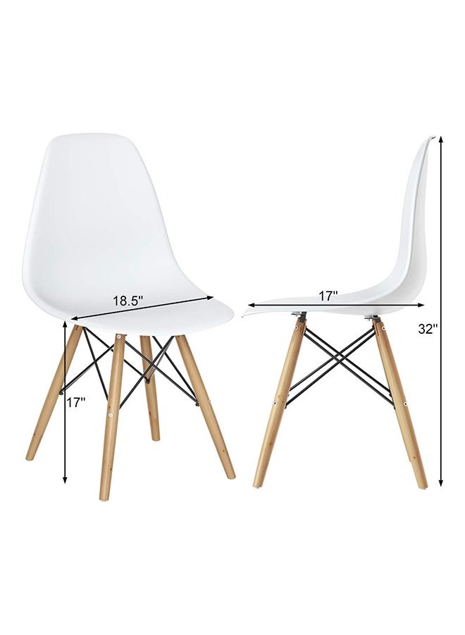 JCB CHIC طقم من كرسيي طعام من تصميم إيمز، كراسي بلاستيكية عصرية بأرجل خشبية، كرسي استرخاء، كرسي مقهى، كرسي جانبي، كرسي مكتب، كراسي تزيينية للمطبخ وغرفة الطعام وغرفة المعيشة وغرفة النوم - Image 2