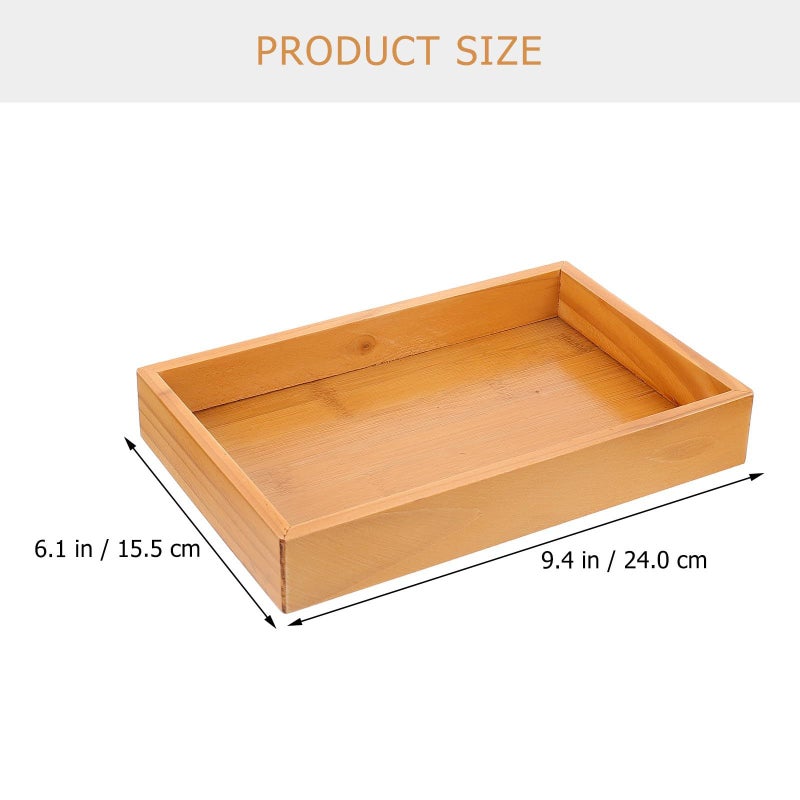 Wooden Vanity Tray For Jewelry And Bathroom Organizer On Countertop Dresser - Image 3