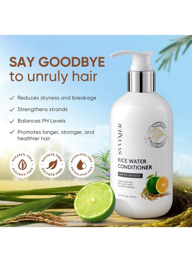 Svvimer Rice Water Hair Growth Conditioner - Thickening Conditioner with Biotin for Hair Loss and Thinning Hair - Sulfate Free for Women and Men 10 Fl Oz (Pack of 1) - Image 2