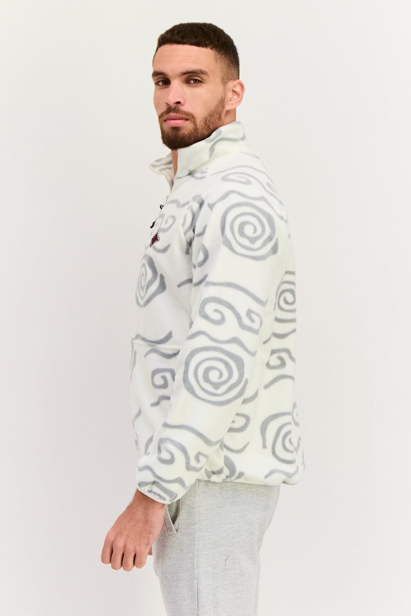 Gotcha جاكيت سافل شيل مطبوع بالكامل للرجال، أبيض فاتح - Image 3