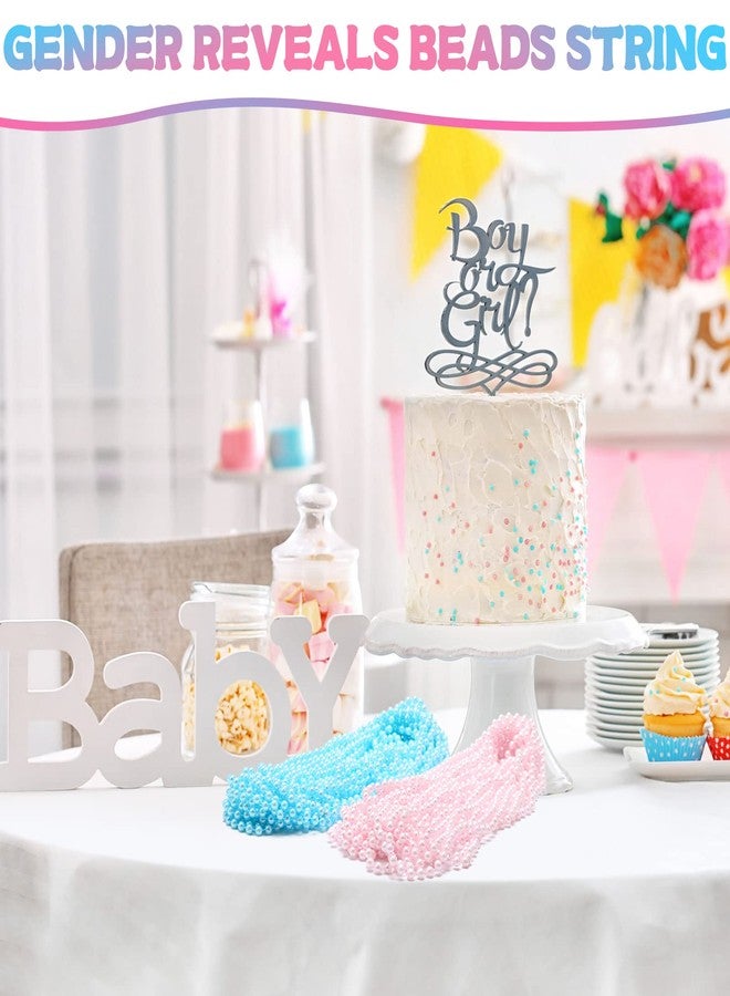 سوريو مجموعة خرز كشف جنس المولود من Sureio، ٥٠ قطعة، خرز بلاستيكي أزرق ووردي، أزرق، ٢٤ بوصة، ٦ مم، لوازم حفلات إعلان جنس المولود، هدايا تذكارية لحفلات كشف جنس المولود - Image 4