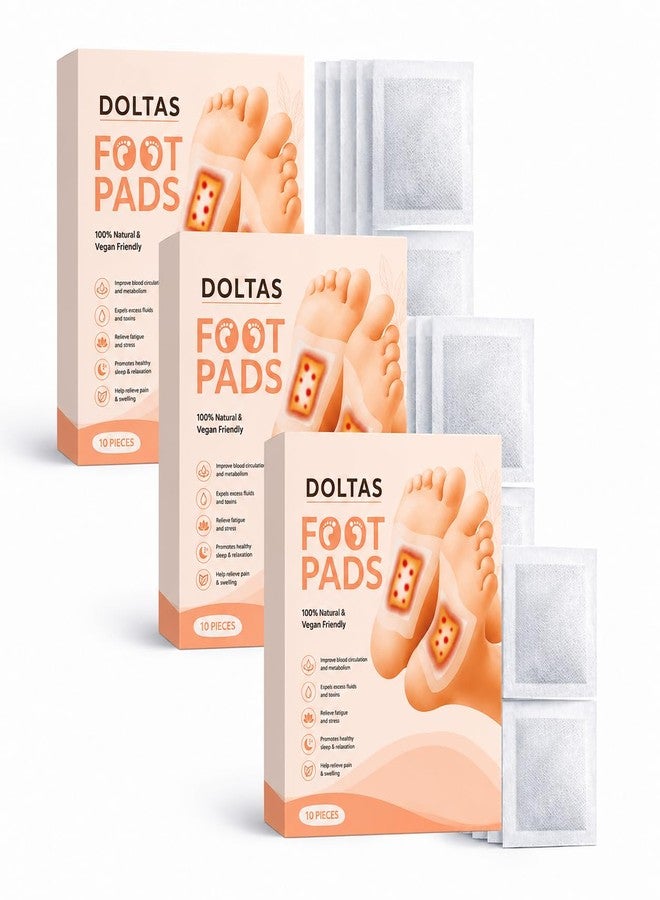 DOLTAS Herbal And Gentle Ingredient Detox Foot Pads, Natural (Pack of 3) – Bamboo Vinegar Foot Patch for Sleep Support, Foot Comfort, Relaxation & Overnight Wellness | Acupoint Micro-Massage Technology | Natural Herbal Detox Foot Pads for Daily Foot Care - Image 1