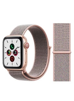PROMASS Nylon Replacement Band For Apple iWatch Series 7/6/5/4/3/2/1 45mm/44mm/42mm Pink/Sand  - Image 1