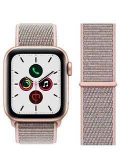 PROMASS Nylon Replacement Band For Apple iWatch Series 7/6/5/4/3/2/1 45mm/44mm/42mm Pink/Sand  - Image 2