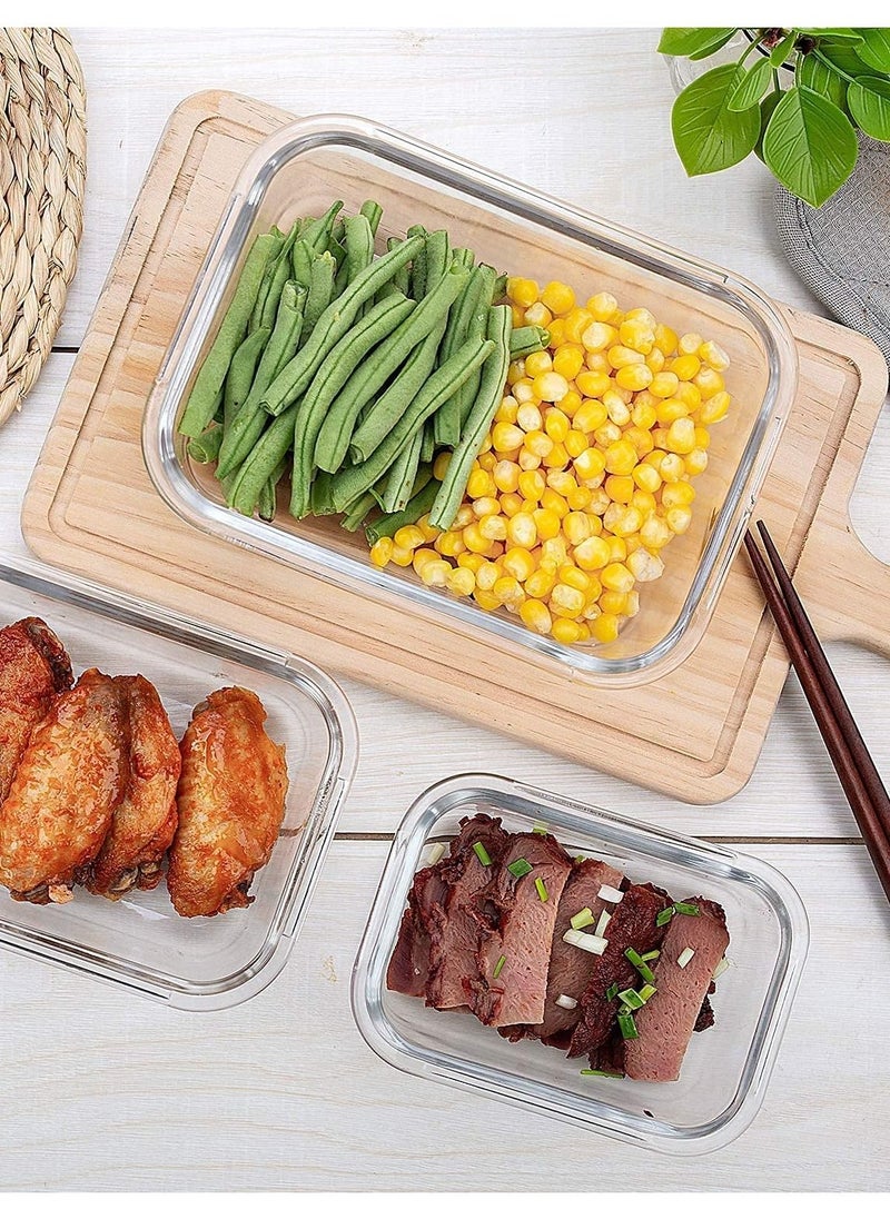 3Diamonds - Glass Containers with BPA-Free Locking Lids - Food Storage Containers, 100% Leakproof Glass Lunch Boxes, Freezer Storage Containers with Airtight Lids - Set of 4, Glass Food Storage - Image 1