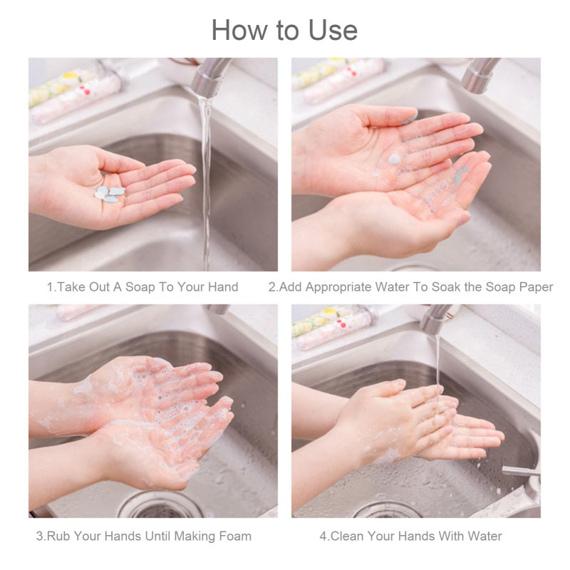 Portable Disposable Soap Paper - 3-Type Scented Foaming Mini Paper Soap with Storage Box for Travel Camping Outdoor Activities - Image 2