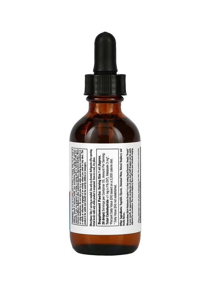 KAL - Melatonin Raspberry 3 mg 1.85 fl oz 55 ml - Image 1