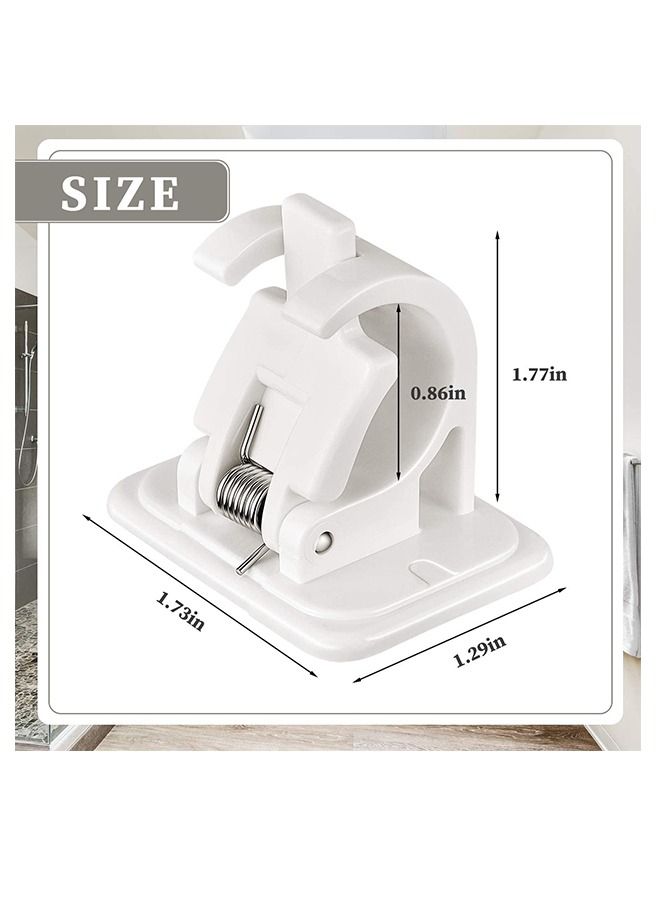 8 Storage Bracket Viscose Buckle, Sea Fishing Sand Fishing Rod Buckle Screw Fishing Gear Accessories, Rod Hanging Clip, Curtain Rod Hanging Hook, Shower Curtain Rod Towel Hanging Clip (White) - Image 2