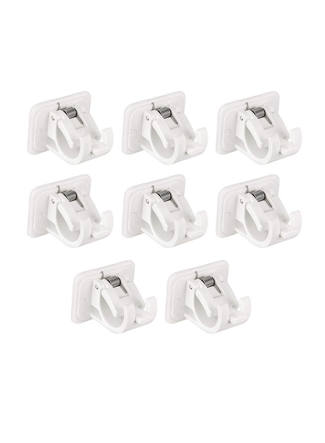 8 Storage Bracket Viscose Buckle, Sea Fishing Sand Fishing Rod Buckle Screw Fishing Gear Accessories, Rod Hanging Clip, Curtain Rod Hanging Hook, Shower Curtain Rod Towel Hanging Clip (White) - Image 1