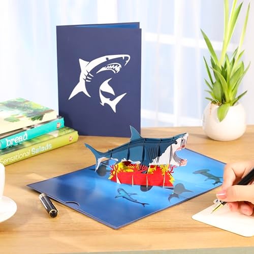 Rykamia Shark Pop Up Card - Blank Card With Envelop for Boys & Girls, Birthday/Gift, Just Because, Get Well Soon, Thank You - Image 2