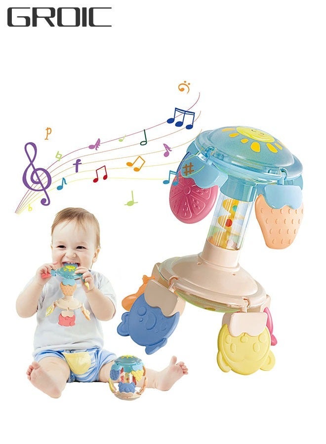 GROIC Baby Teether Toys, Rattles Various Deformation Rattles, Silicone Soft Teething Toy, Grasping Balls, Chewing Toys for Infants, Gift Newborn Boy & Girl - Image 1
