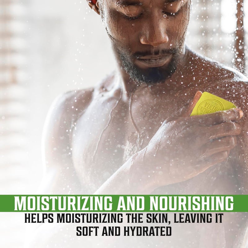 Viking Revolution Bergamot Natural Soap for Men - Mens Soap Bar with Essential Oils Cold Pressed Bar Soap for Men - Nourishing Mens Bar Soap with Coconut Oil, Shea Oil, Almond Oil (2 Pack) - Image 4