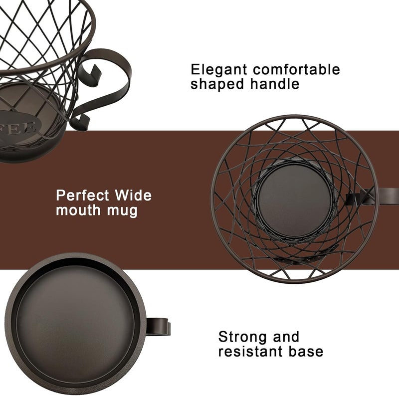 MFBJXC Coffee Pods Storage Basket, Capsule Holder for 35 K Cup Organizer, Basket Decor for Bar Countertop-Brown - Image 3