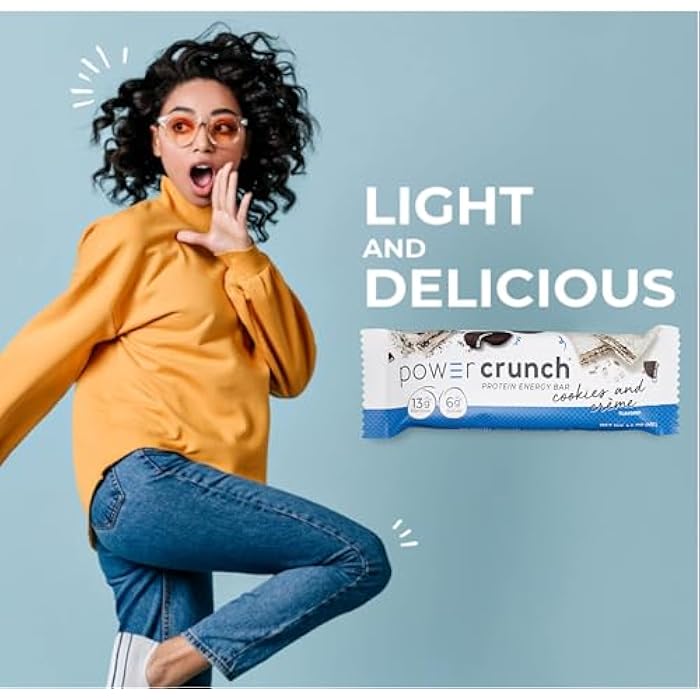 Power Crunch Protein Bars, High Protein Snacks with Delicious Taste, Cookies and Crème, 1.4 Ounce (12 Count) - Image 4