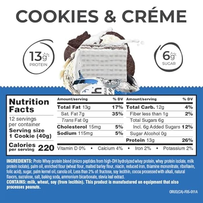 Power Crunch Protein Bars, High Protein Snacks with Delicious Taste, Cookies and Crème, 1.4 Ounce (12 Count) - Image 3