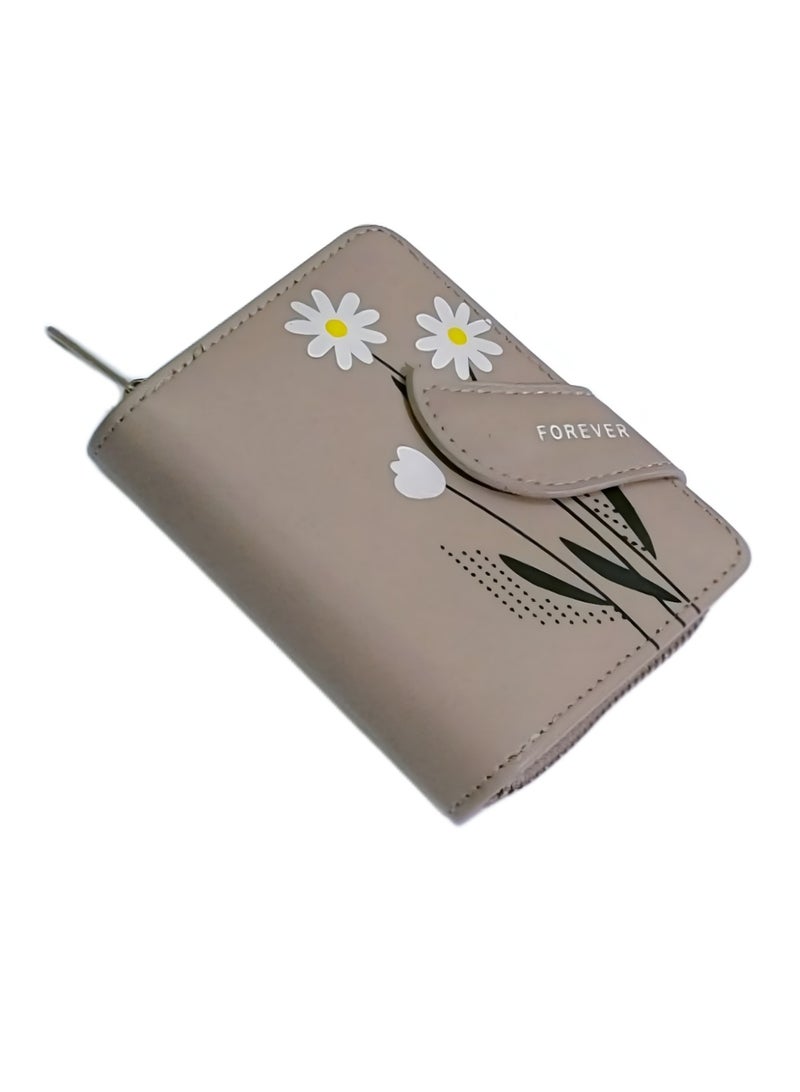 فورإيفر يونج محفظة نسائية جلدية مرنة محمولة مع جيب نقود وبطاقات - Image 1
