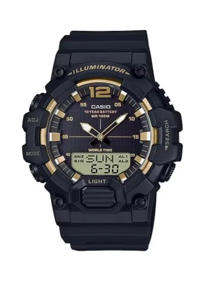 كاسيو Men's Analog-Digital Display Watch With Black Resin Strap - HDC-700-9A