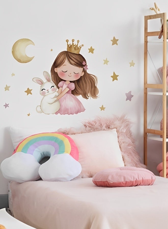 Little Princess Moon Girl Bedroom Children's Room Kindergarten Home Decoration PVC Wall Stickers - Image 4