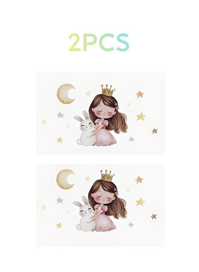 Little Princess Moon Girl Bedroom Children's Room Kindergarten Home Decoration PVC Wall Stickers - Image 1