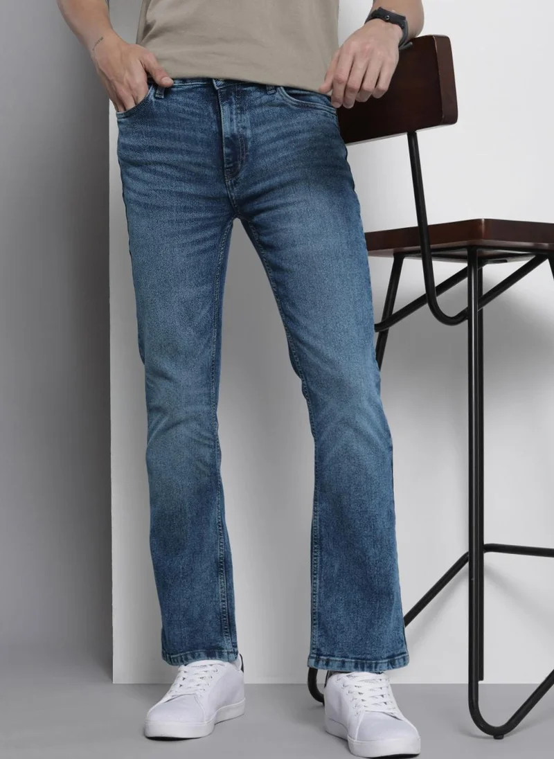 Men Bootcut Solid Mid-Rise Stretchable Jeans