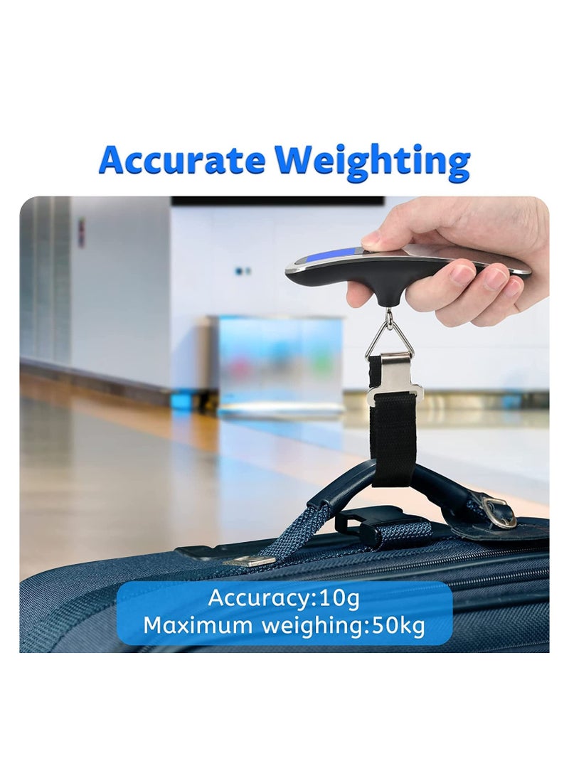 JIHAM Luggage Scale Portable Digital Scale LCD Backlight Digital Luggage Scale 50kg 110lb Travel Suitcase Weighing Scales - Image 2
