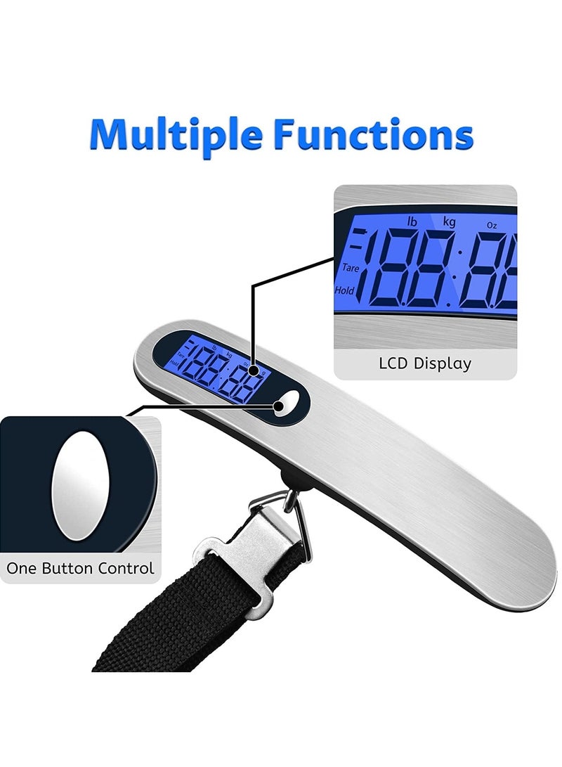 JIHAM Luggage Scale Portable Digital Scale LCD Backlight Digital Luggage Scale 50kg 110lb Travel Suitcase Weighing Scales - Image 4