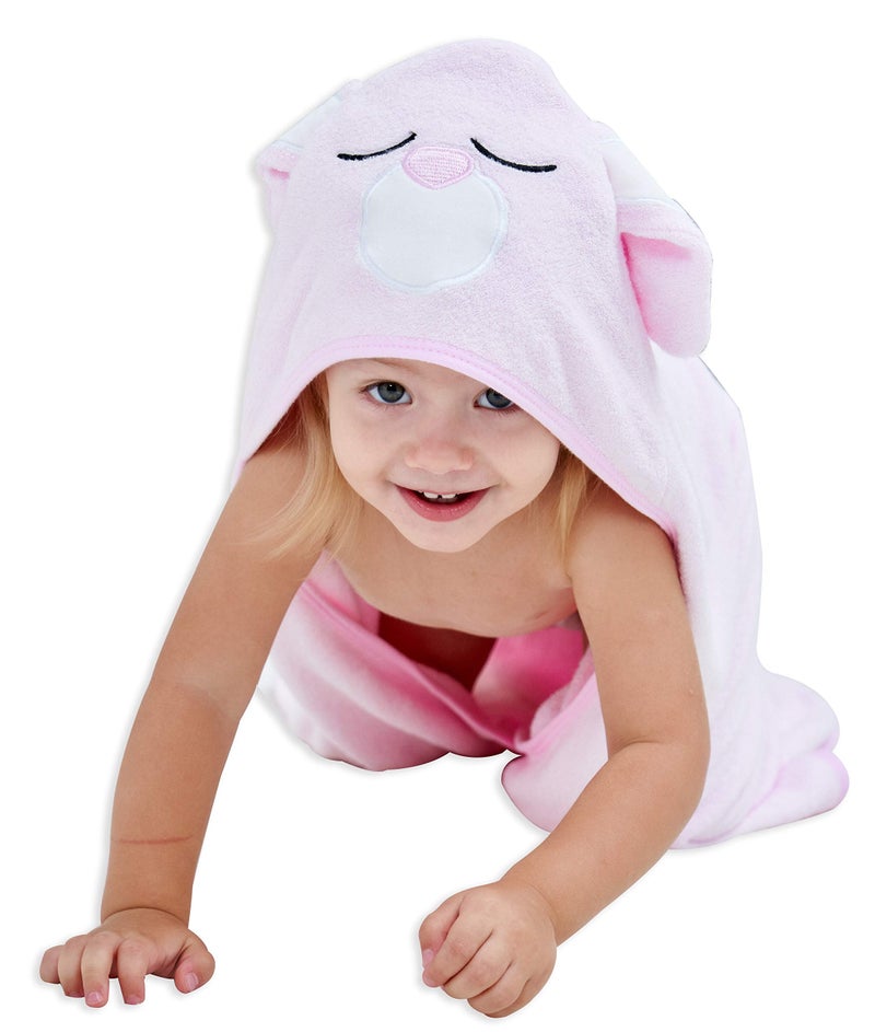HIPHOP PANDA HIPHOP PANDA Hooded Towel Rayon Made from Bamboo Bath Towel with Bear Ears for Newborn Babie Toddler Infant Absorbent Large Baby Towel Pink Rabbit 30 x 30 Inch 