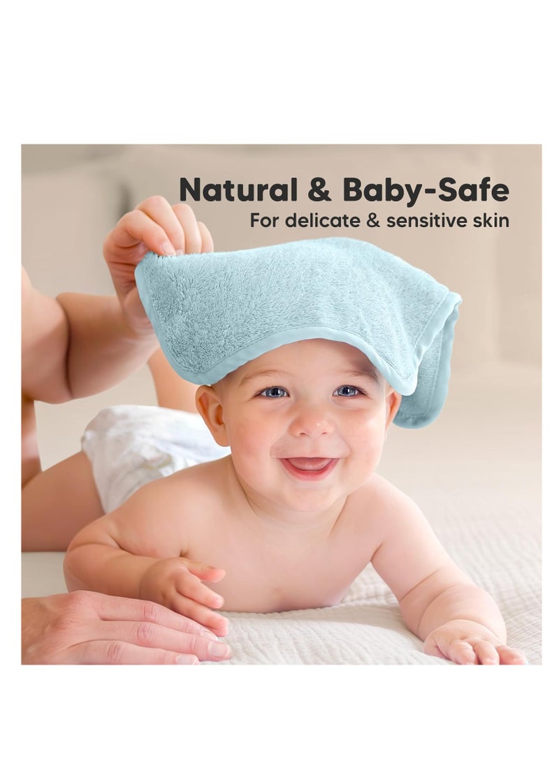 KeaBabies - 6 Pack Organic Baby Washcloths Soft Viscose from Bamboo Washcloth Baby Wash Cloths Baby Wash Cloth for Newborn Kids Bath Baby Towels Face Towel Face Cloths for Washing Face (Sky) - Image 1