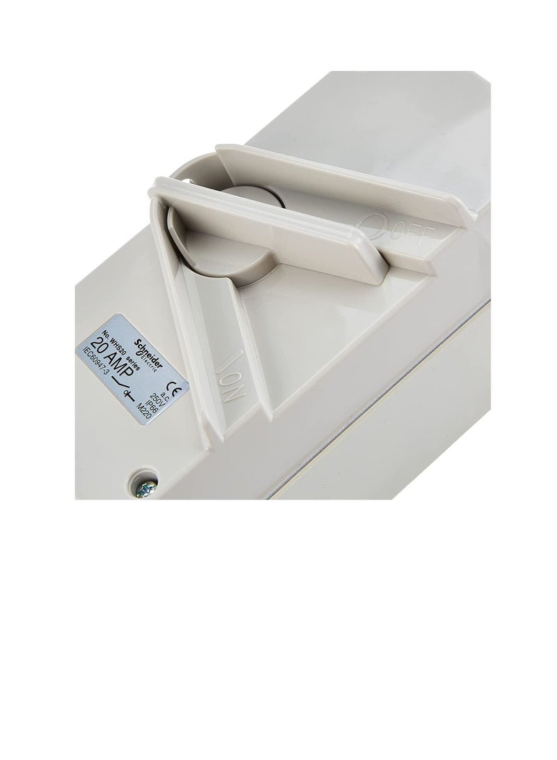 Schneider Electric 20A 250V Surface Mount Single Pole Isolating Switch IP66 weatherproof - Image 3